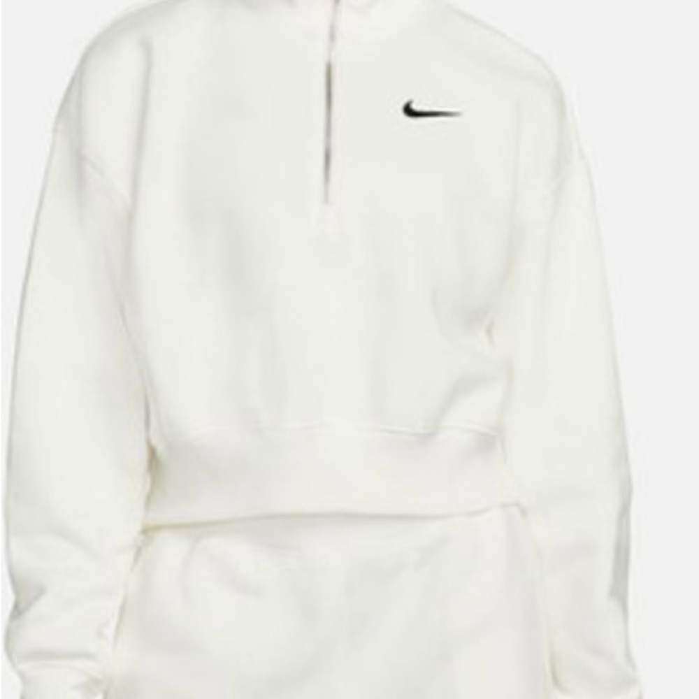 Nike White Half-Zip Hoodie